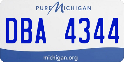 MI license plate DBA4344