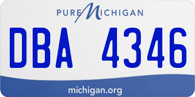 MI license plate DBA4346