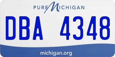 MI license plate DBA4348