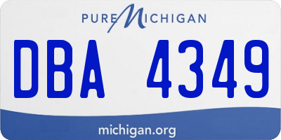 MI license plate DBA4349