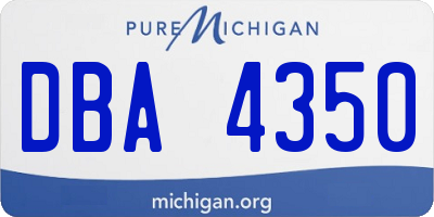 MI license plate DBA4350