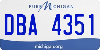 MI license plate DBA4351