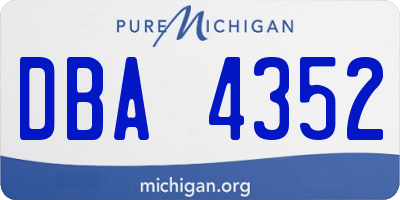 MI license plate DBA4352