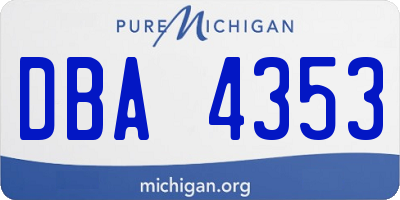MI license plate DBA4353