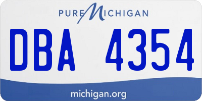 MI license plate DBA4354