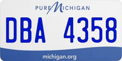 MI license plate DBA4358