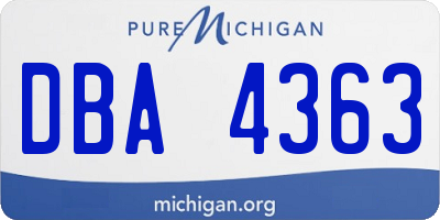 MI license plate DBA4363