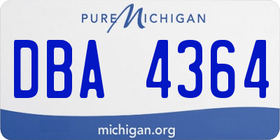 MI license plate DBA4364
