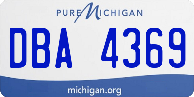 MI license plate DBA4369