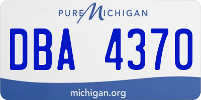 MI license plate DBA4370
