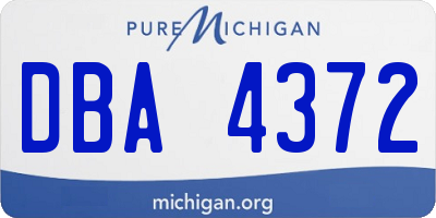 MI license plate DBA4372