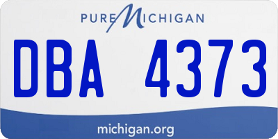 MI license plate DBA4373