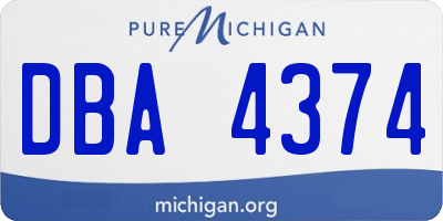 MI license plate DBA4374