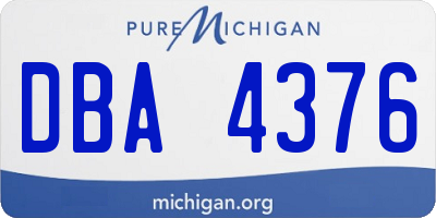 MI license plate DBA4376