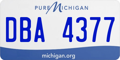 MI license plate DBA4377