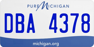 MI license plate DBA4378