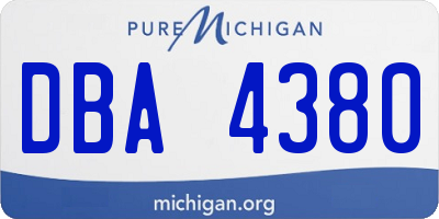 MI license plate DBA4380