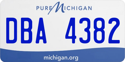 MI license plate DBA4382