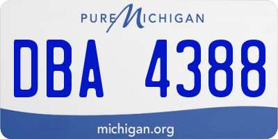 MI license plate DBA4388