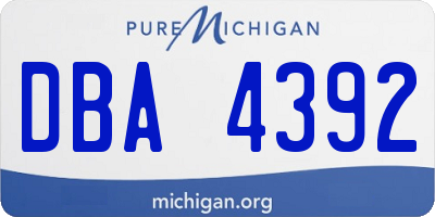 MI license plate DBA4392