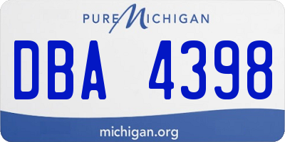 MI license plate DBA4398