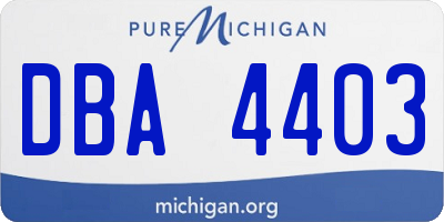 MI license plate DBA4403