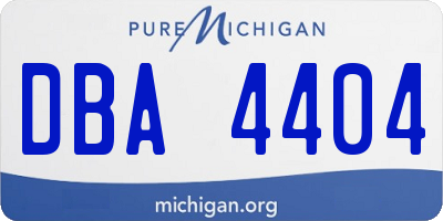 MI license plate DBA4404