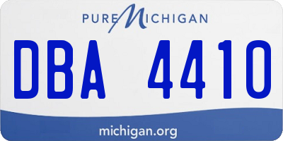 MI license plate DBA4410