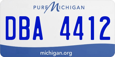 MI license plate DBA4412