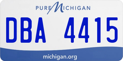 MI license plate DBA4415