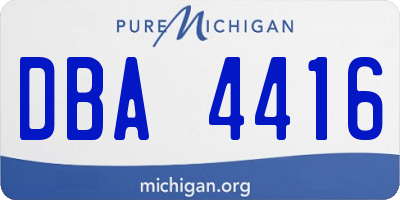 MI license plate DBA4416