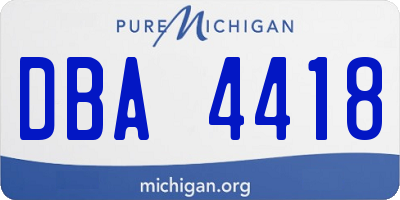 MI license plate DBA4418