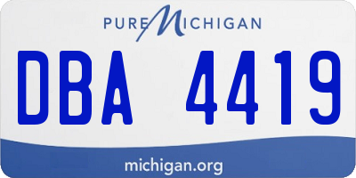 MI license plate DBA4419