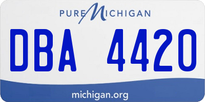 MI license plate DBA4420