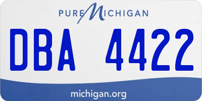 MI license plate DBA4422