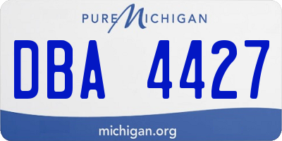 MI license plate DBA4427