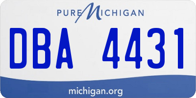 MI license plate DBA4431