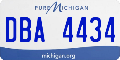 MI license plate DBA4434