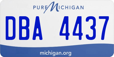 MI license plate DBA4437