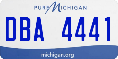 MI license plate DBA4441