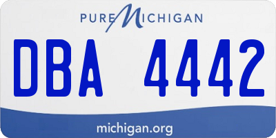 MI license plate DBA4442