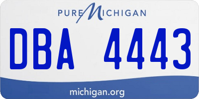 MI license plate DBA4443