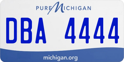 MI license plate DBA4444