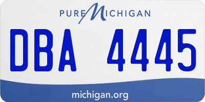 MI license plate DBA4445