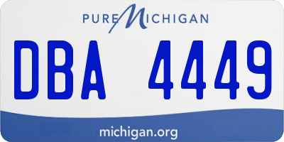 MI license plate DBA4449