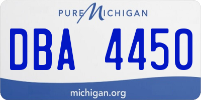MI license plate DBA4450