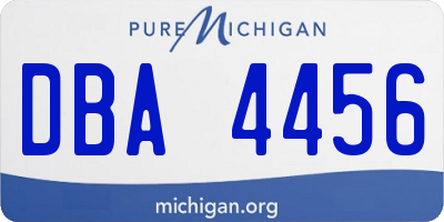 MI license plate DBA4456