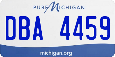 MI license plate DBA4459