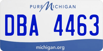 MI license plate DBA4463