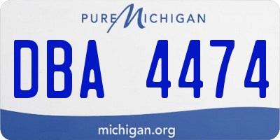 MI license plate DBA4474